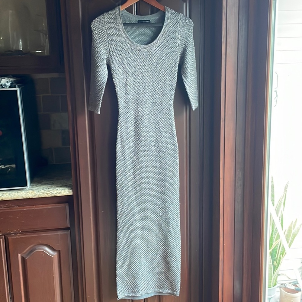 JLuxLabel silver long fitted dress, size small